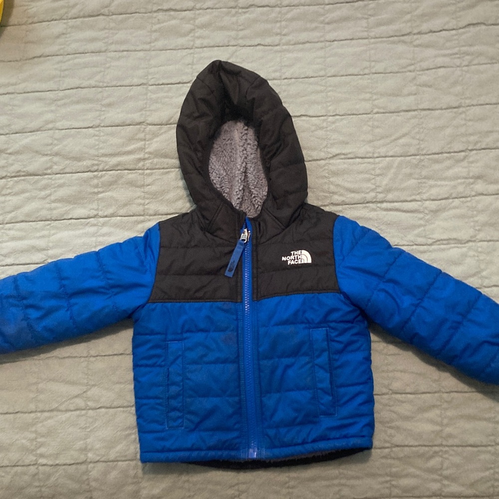 The North Face toddler Blue and Black Puffer Jacket